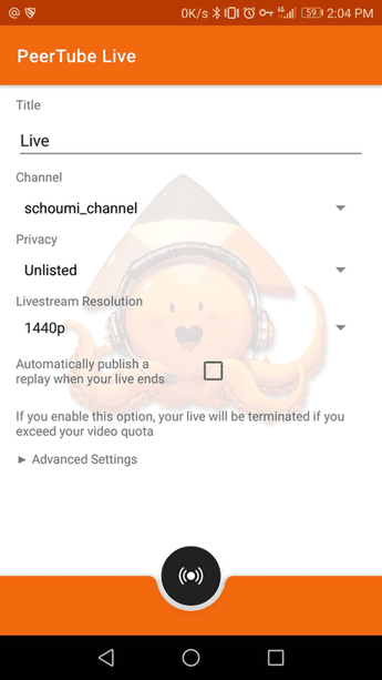 PeerTube Live screenshot