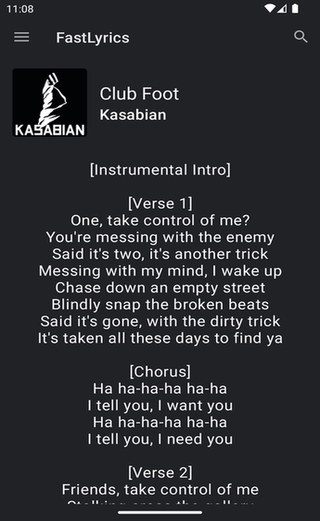 FastLyrics screenshot