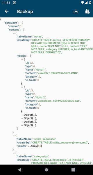 Backup (PFA) screenshot