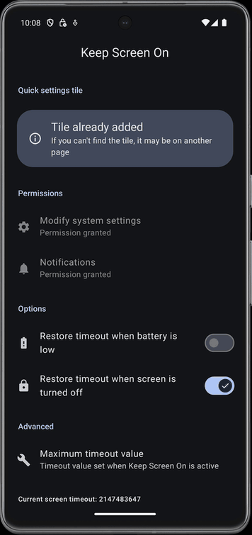 Keep Screen On screenshot