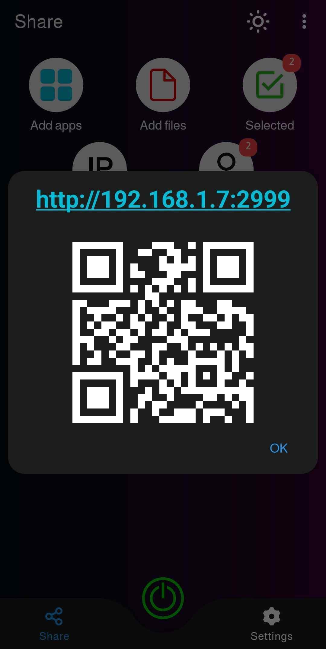 Sharing screenshot
