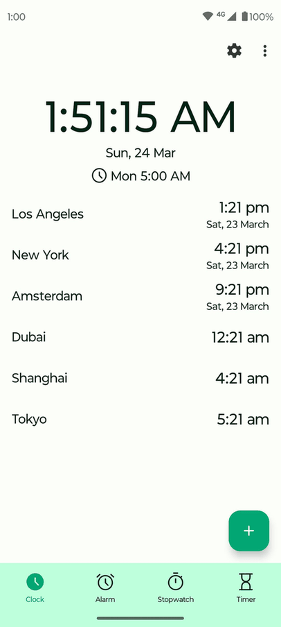 Fossify Clock screenshot