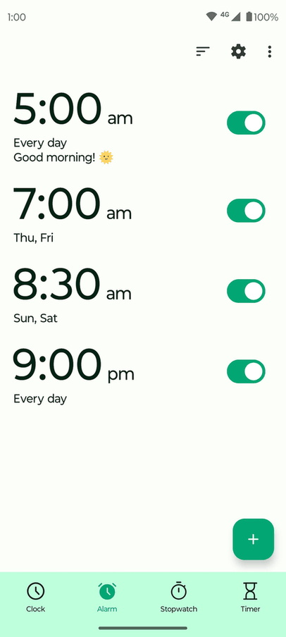 Fossify Clock screenshot