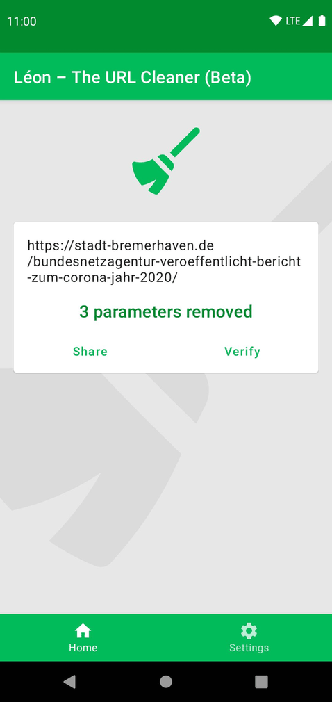 Léon – The URL Cleaner screenshot