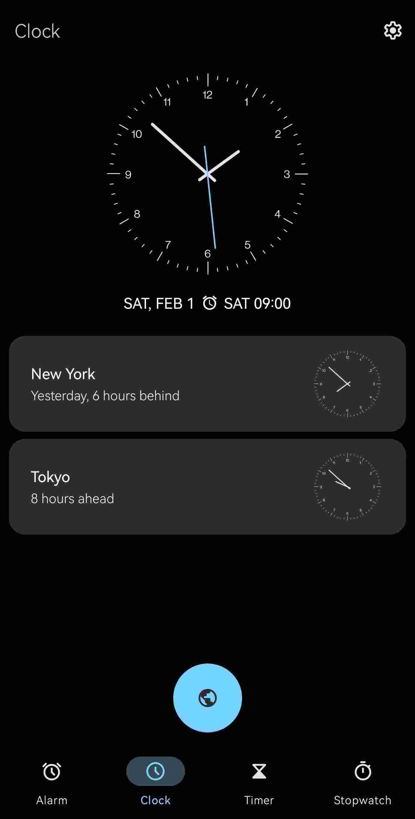 Clock screenshot