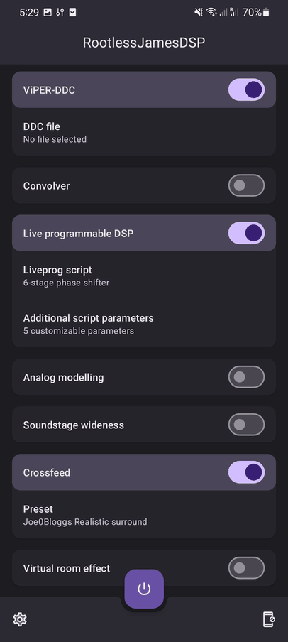 RootlessJamesDSP screenshot