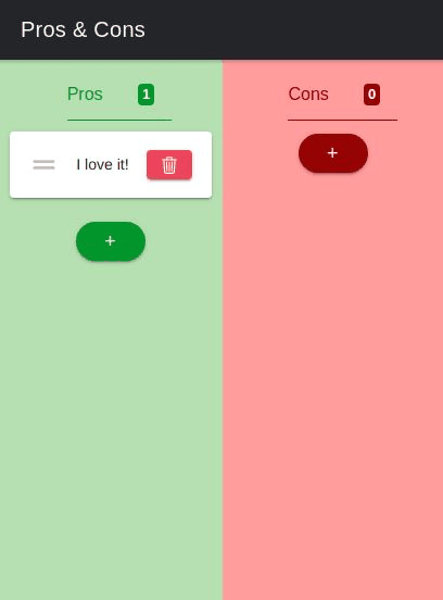 Open Pros Cons screenshot