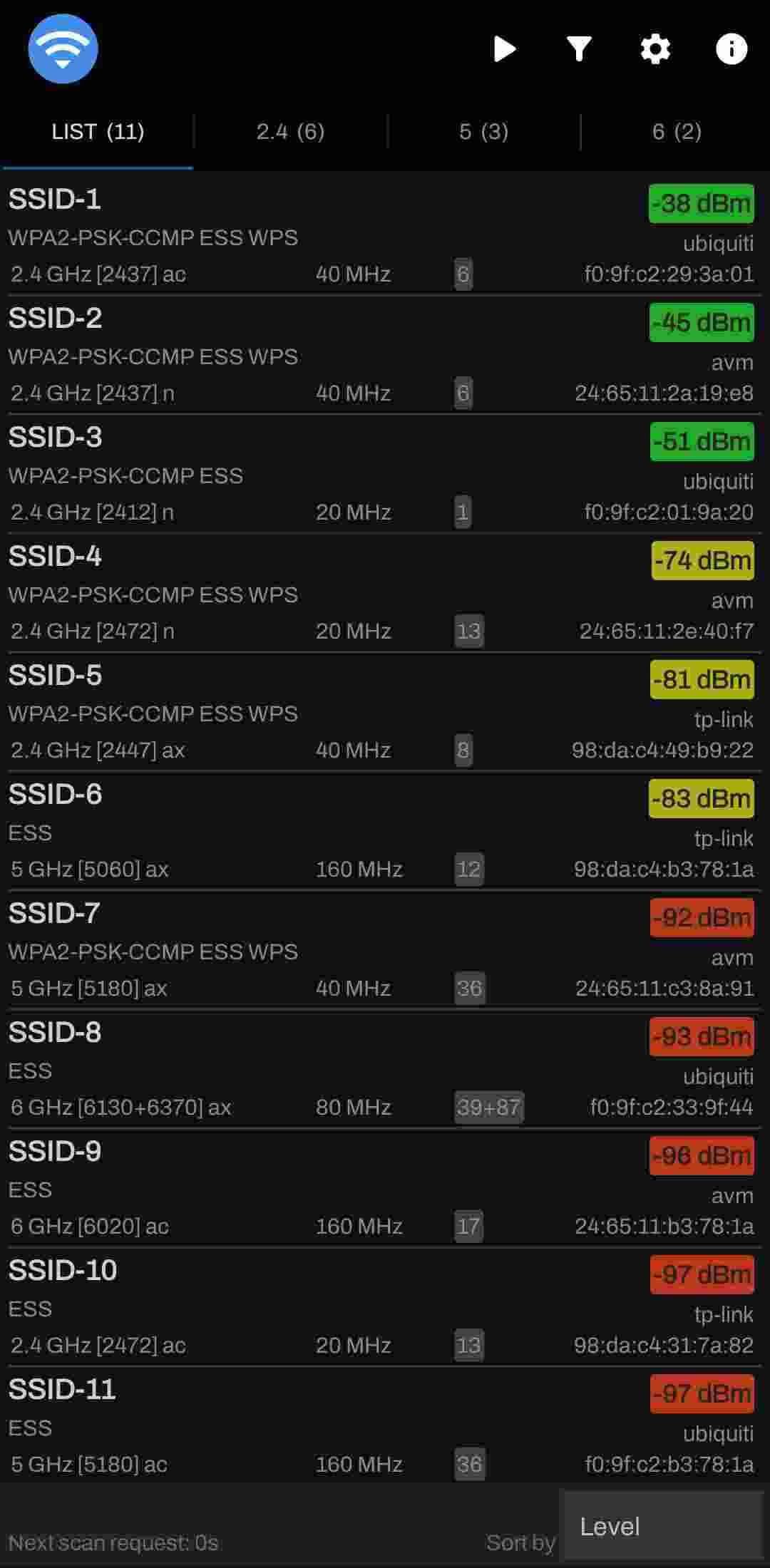 WiFiScanner screenshot