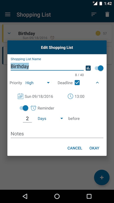 Shopping List screenshot
