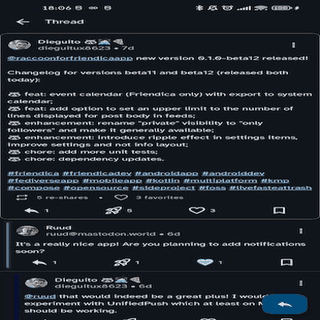 Raccoon for Friendica screenshot