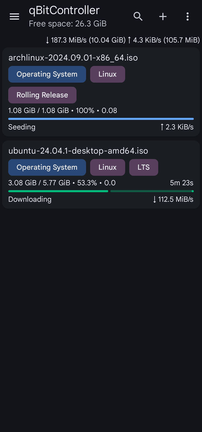 qBitController screenshot