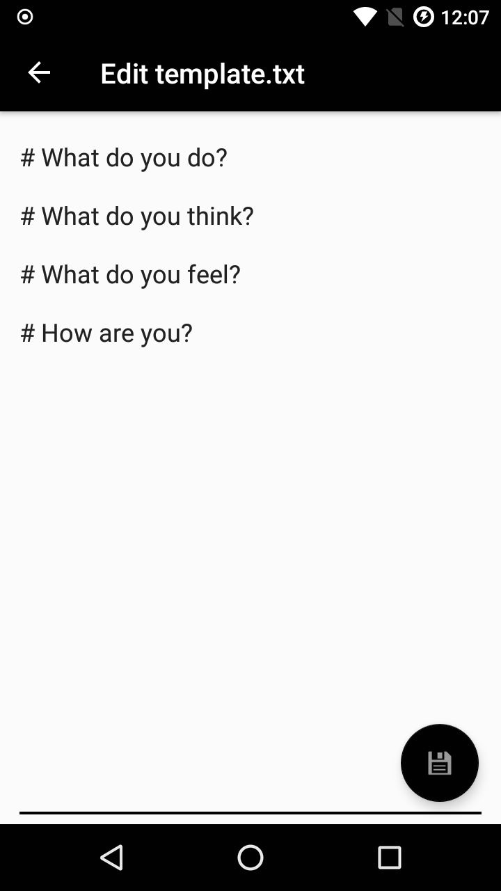 Personal Log screenshot