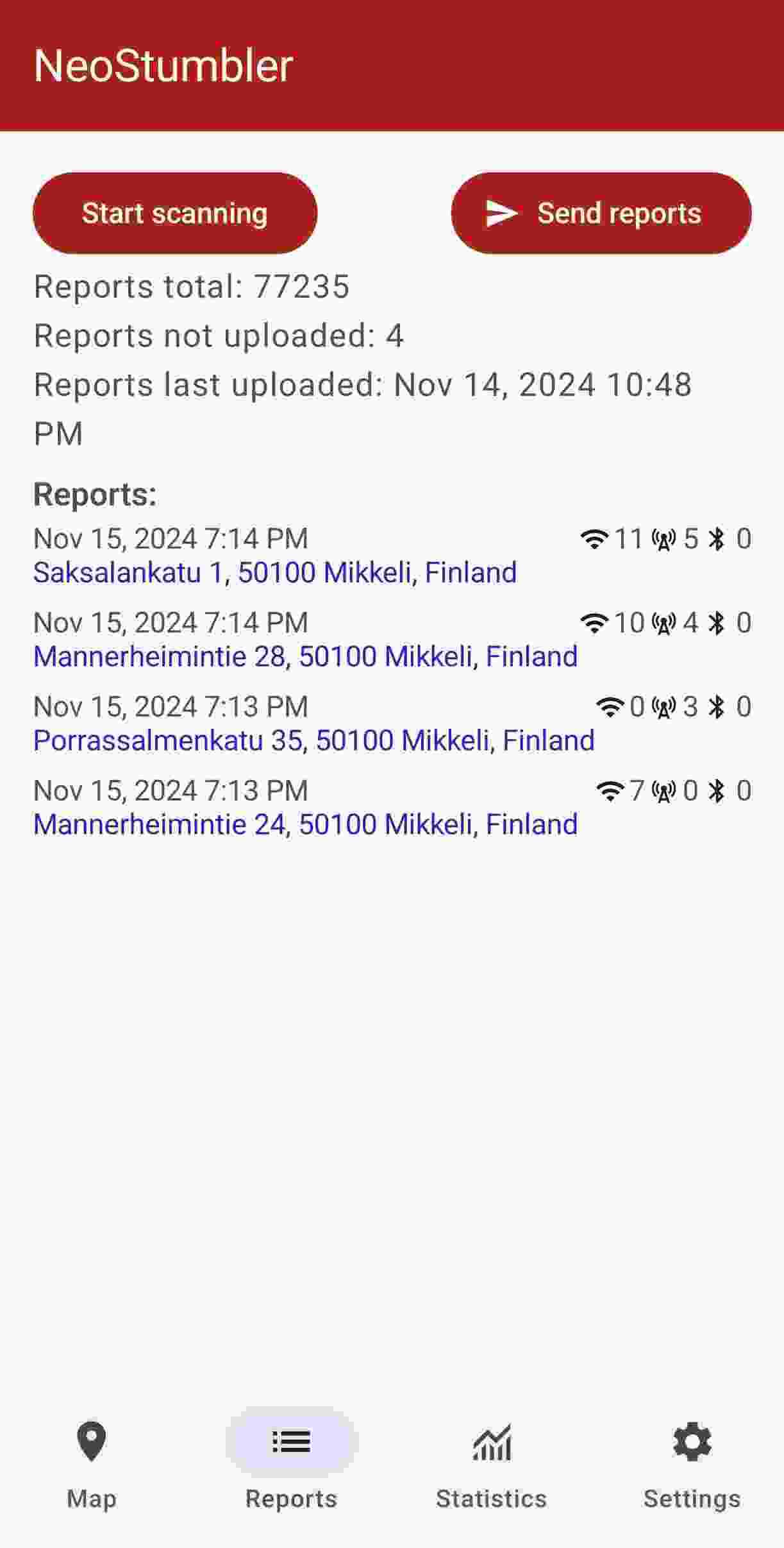 NeoStumbler screenshot