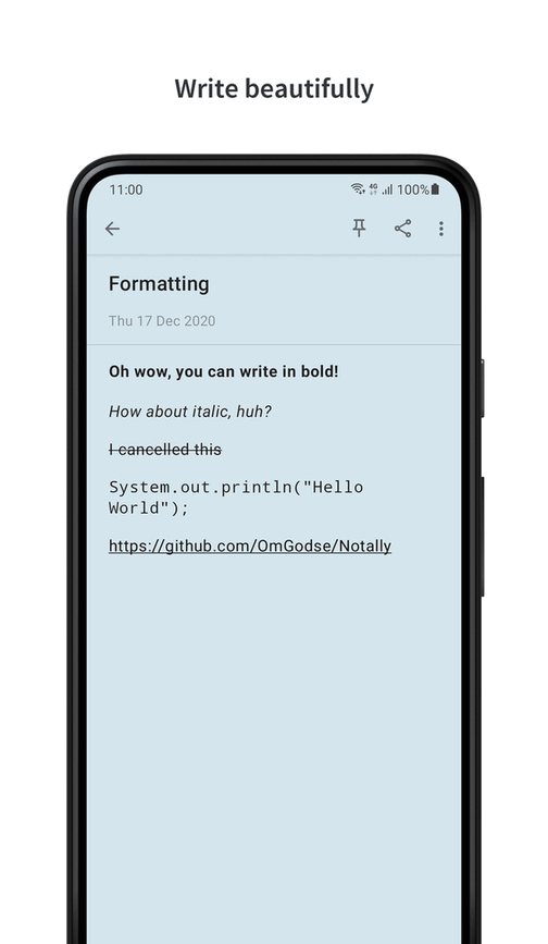 Notally | Minimalist Notes screenshot