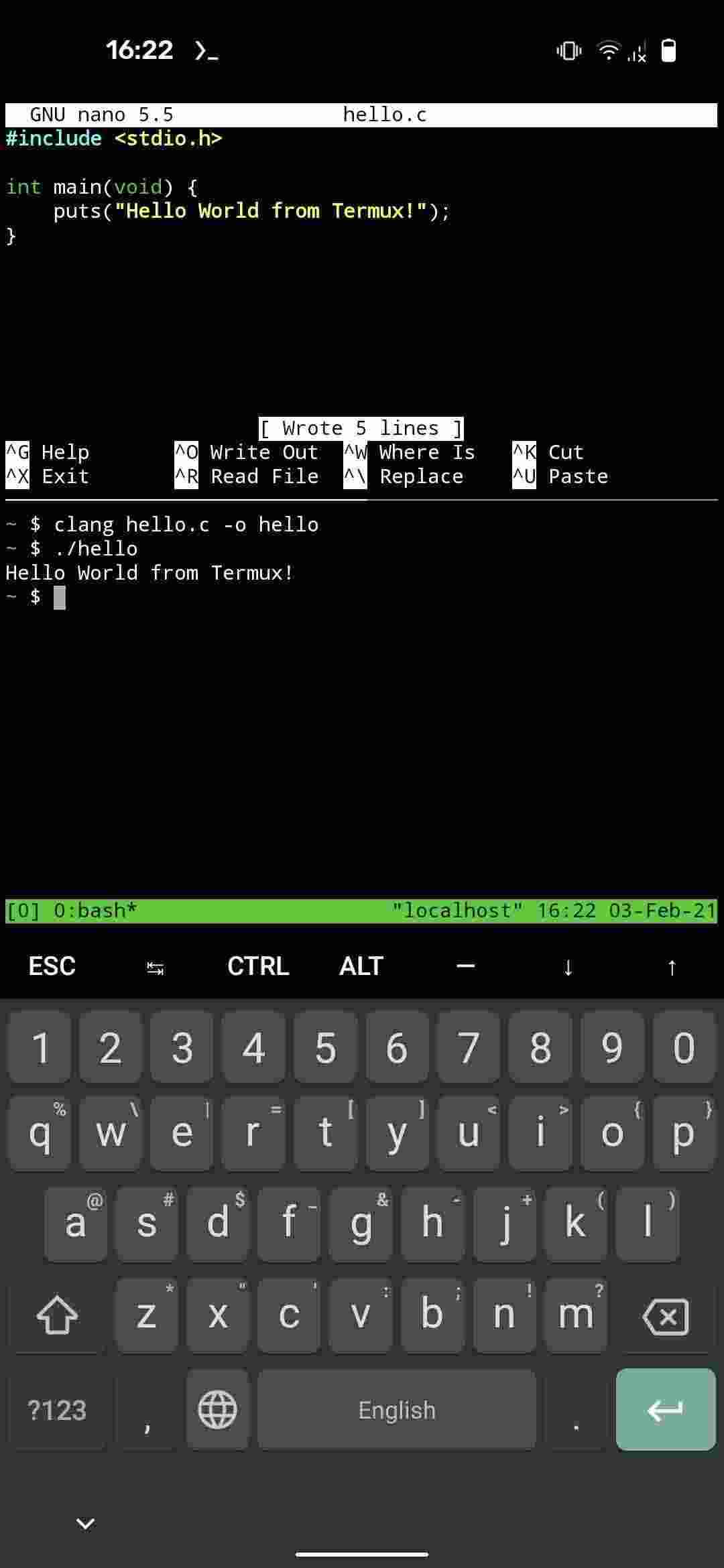 Termux screenshot