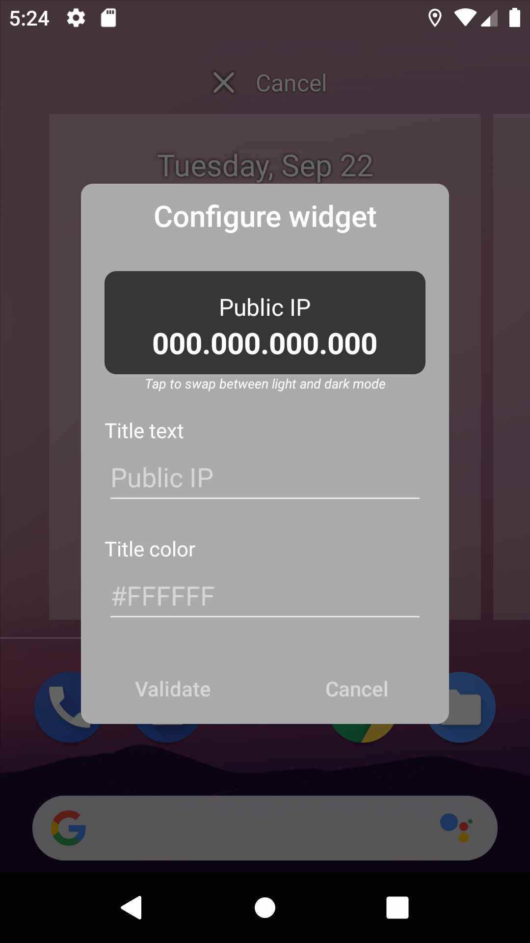 Public IP screenshot