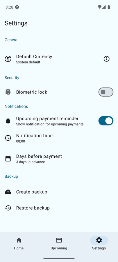 Recurring Expense Tracker screenshot