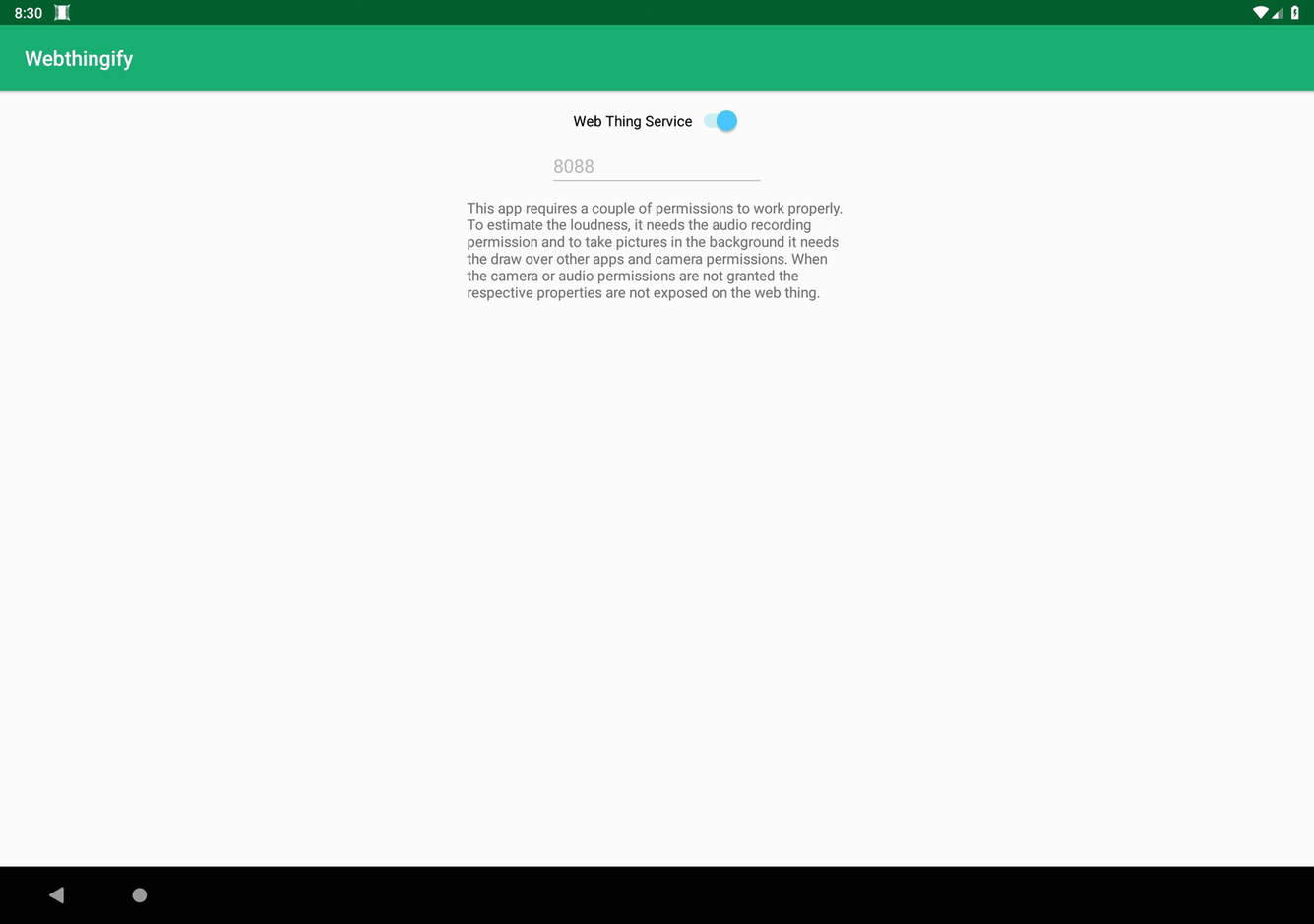 Webthingify screenshot