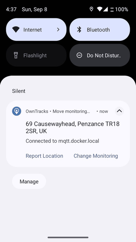 OwnTracks screenshot