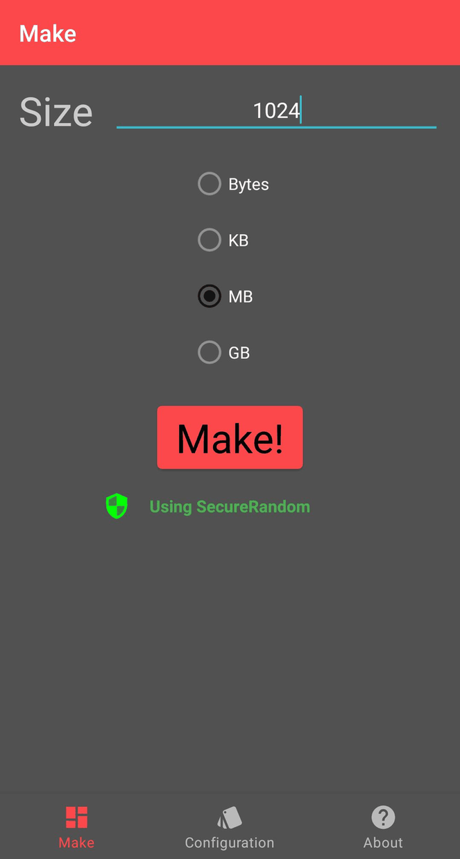 RandomFileMaker screenshot