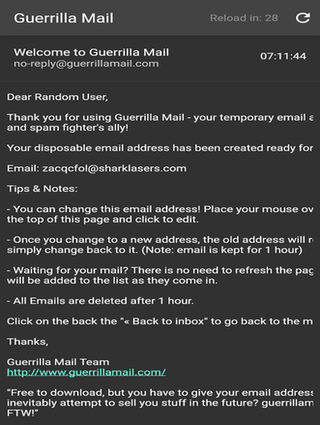 Guerrilla Mail screenshot