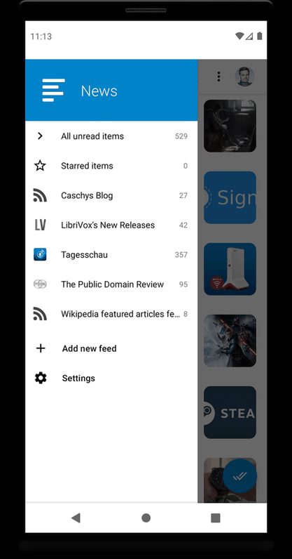 Nextcloud News screenshot