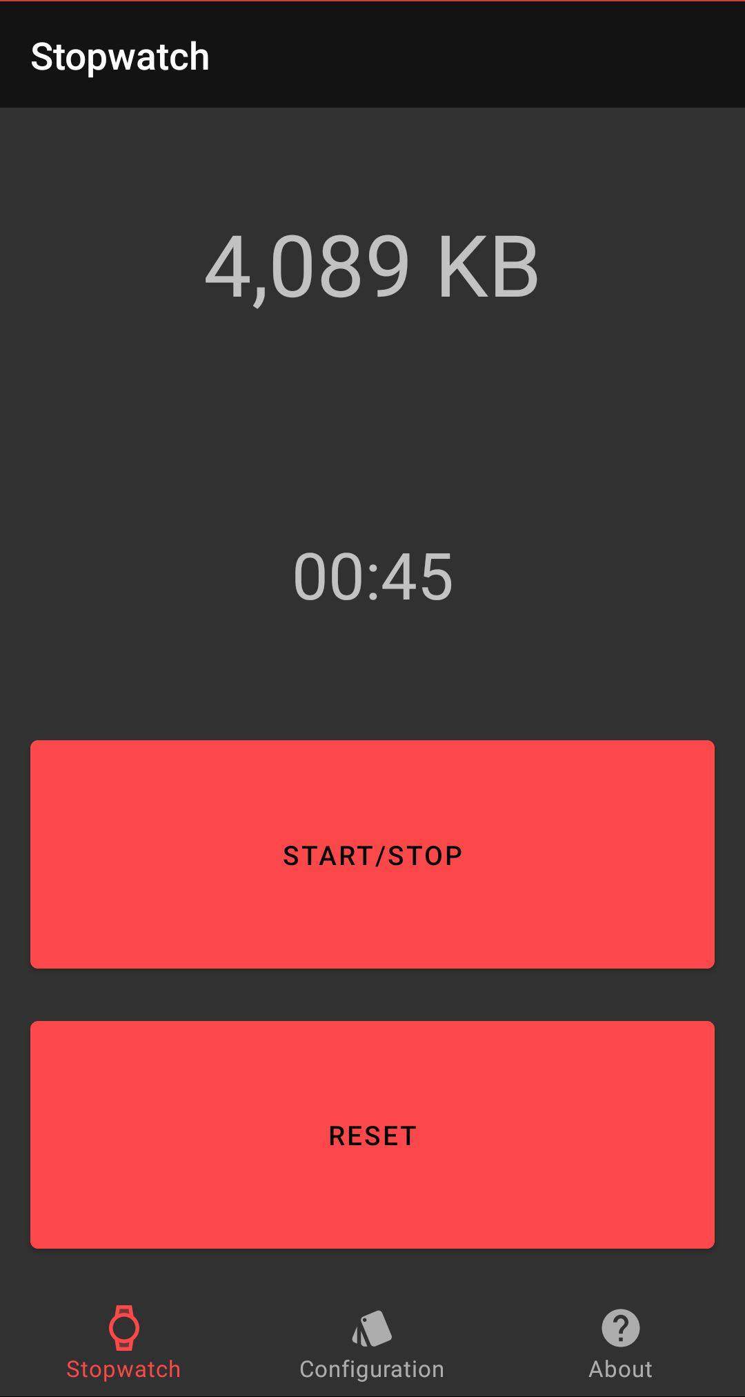 DataStopwatch screenshot