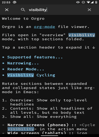 Orgro screenshot