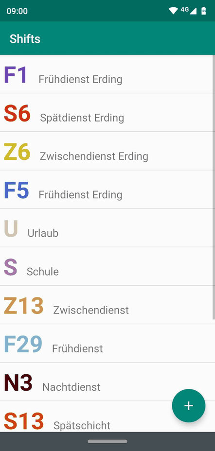 ShiftCal screenshot