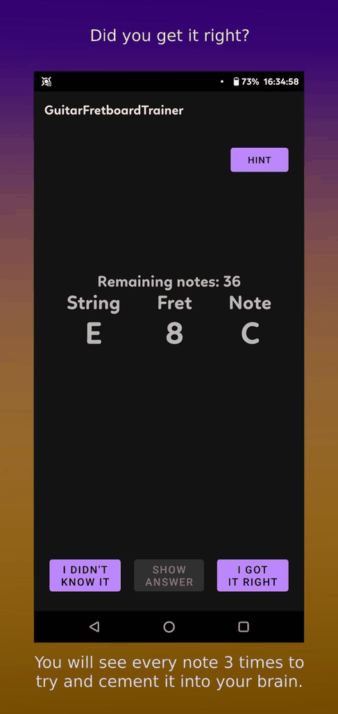 GuitarFretboardTrainer screenshot