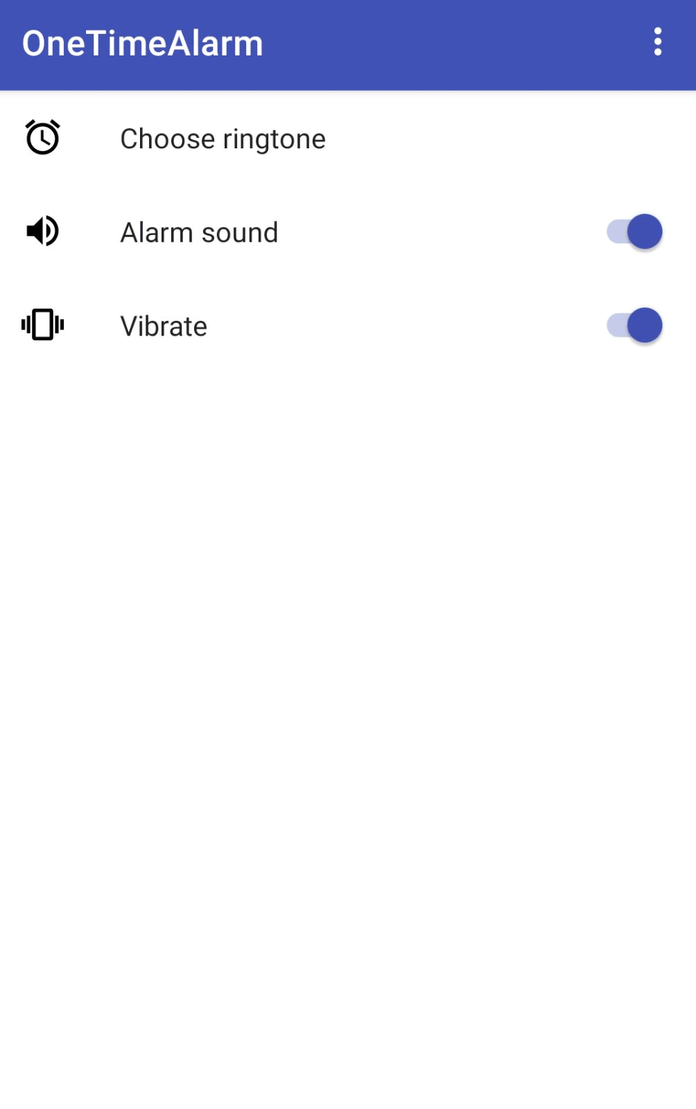 OneTimeAlarm screenshot