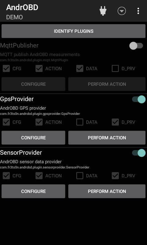 AndrOBD SensorProvider screenshot