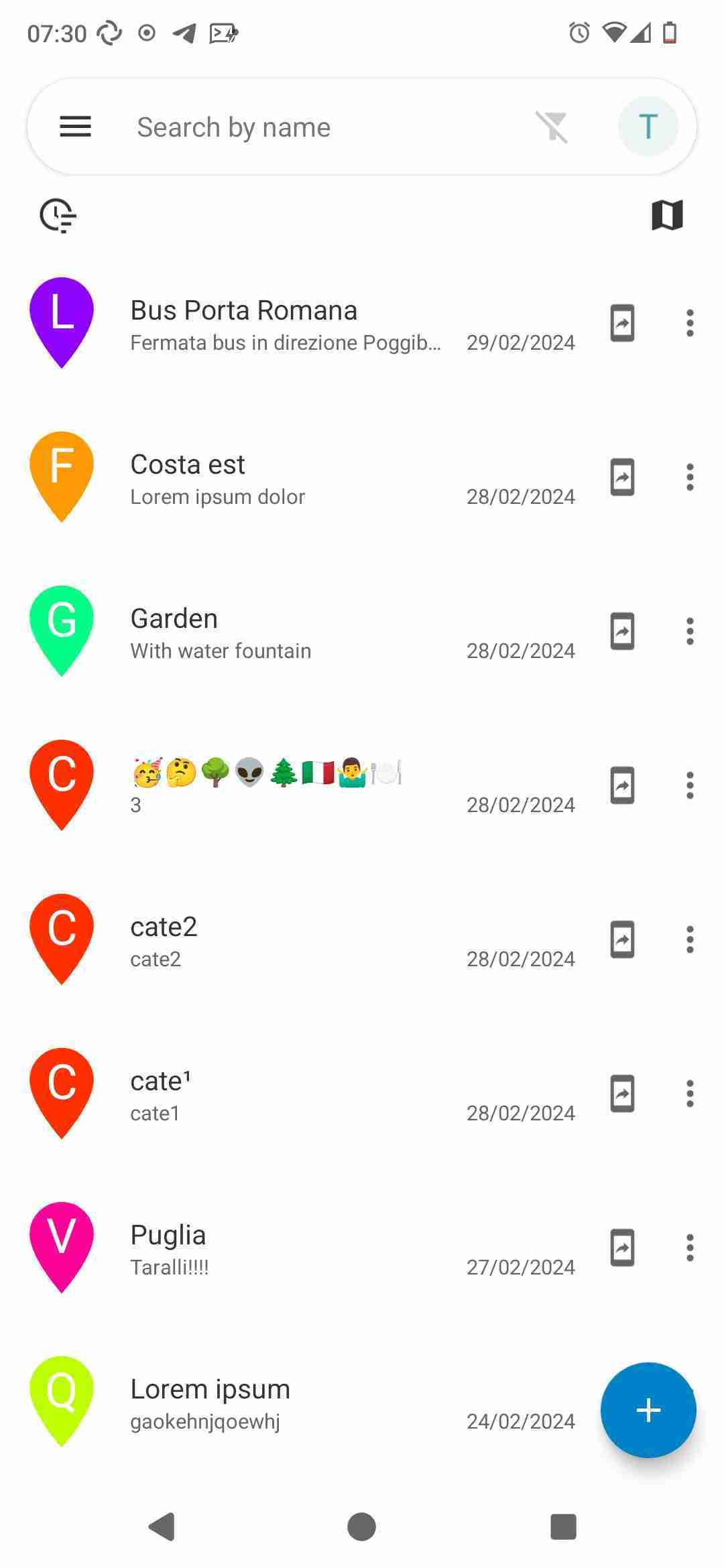 Nextcloud Maps Geobookmarks screenshot