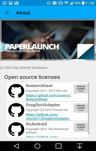 PaperLaunch: Side launcher screenshot