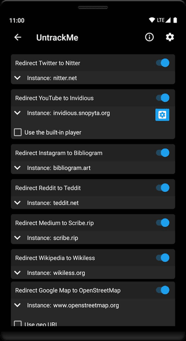 UntrackMe screenshot