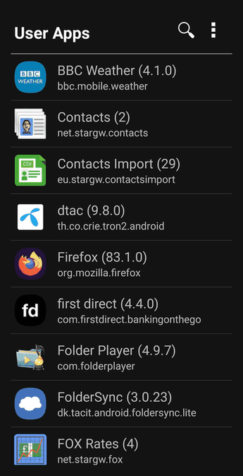 AppList screenshot