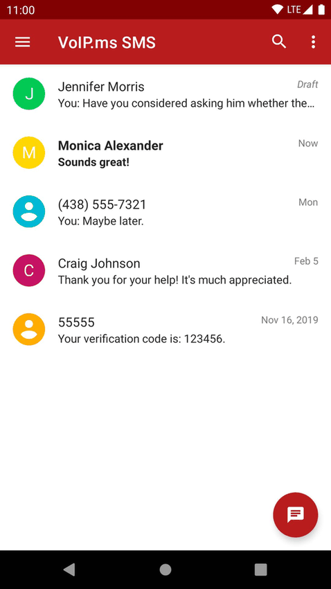 VoIP.ms SMS screenshot