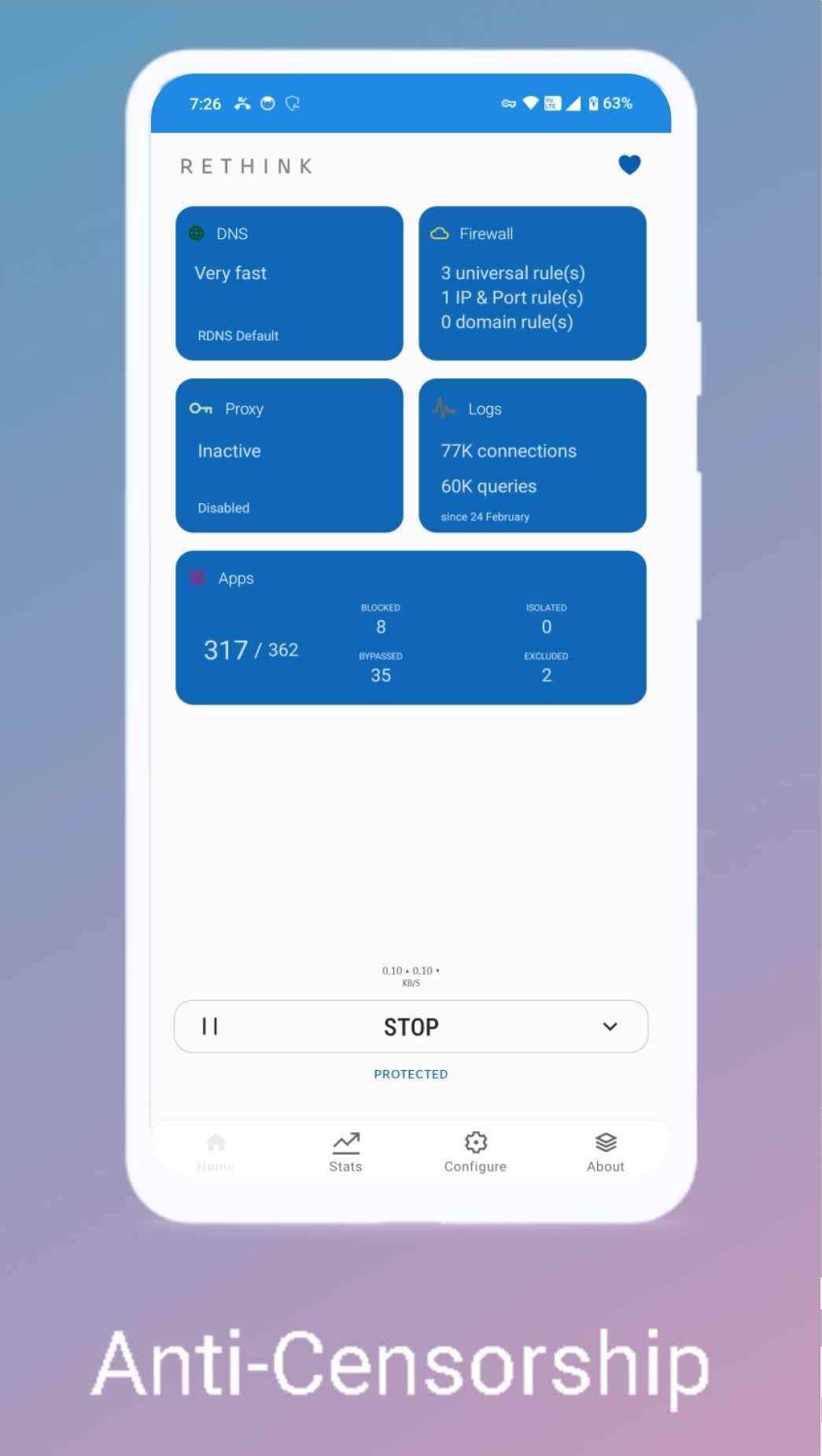 Rethink: DNS + Firewall + VPN screenshot