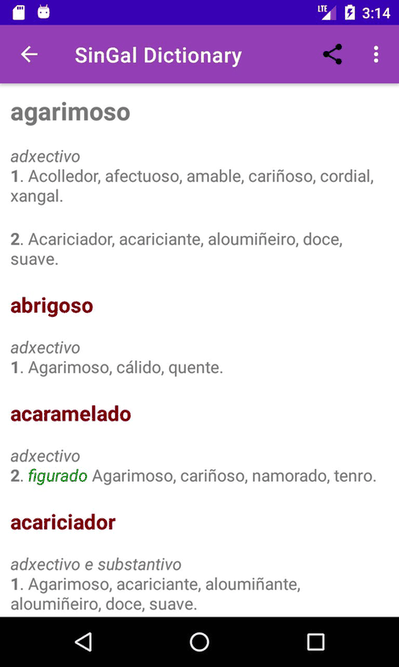 SinGal Dictionary screenshot